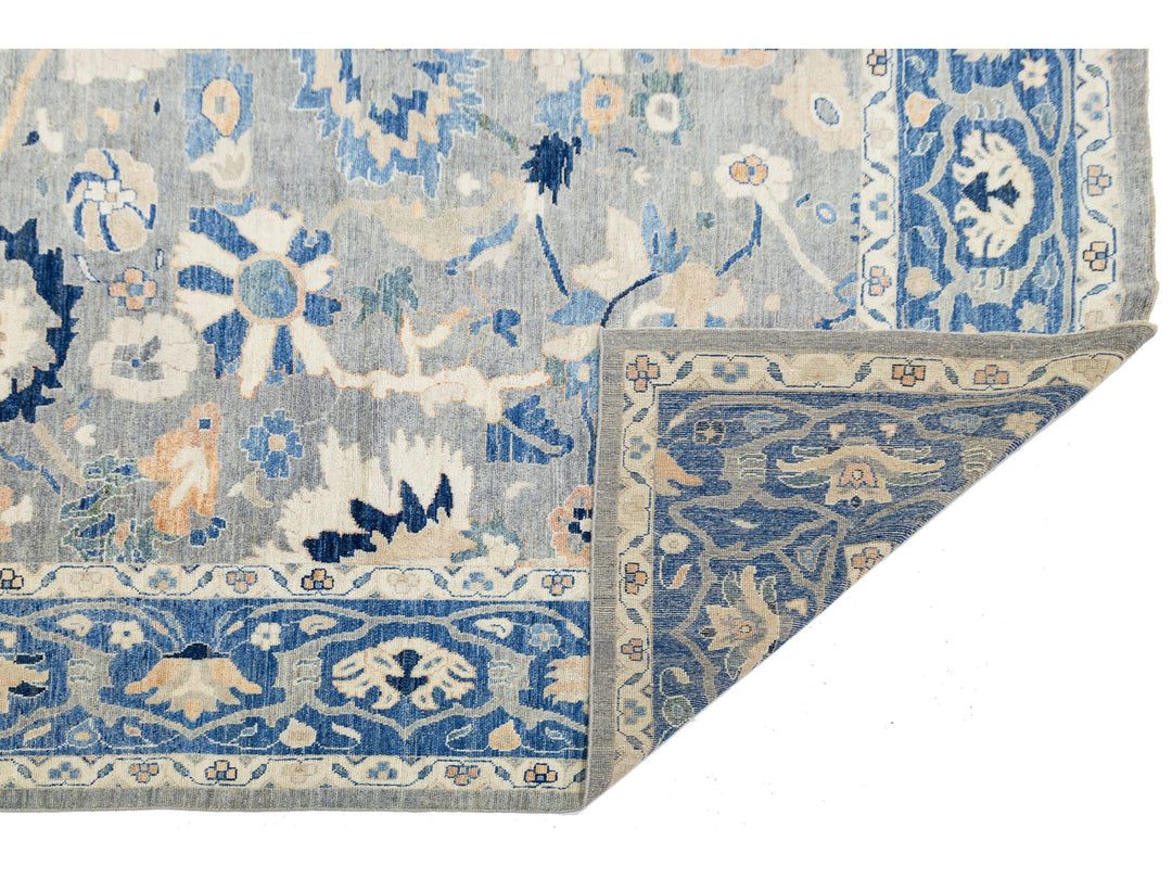 Modern Oushak Wool Rug 12 X 15