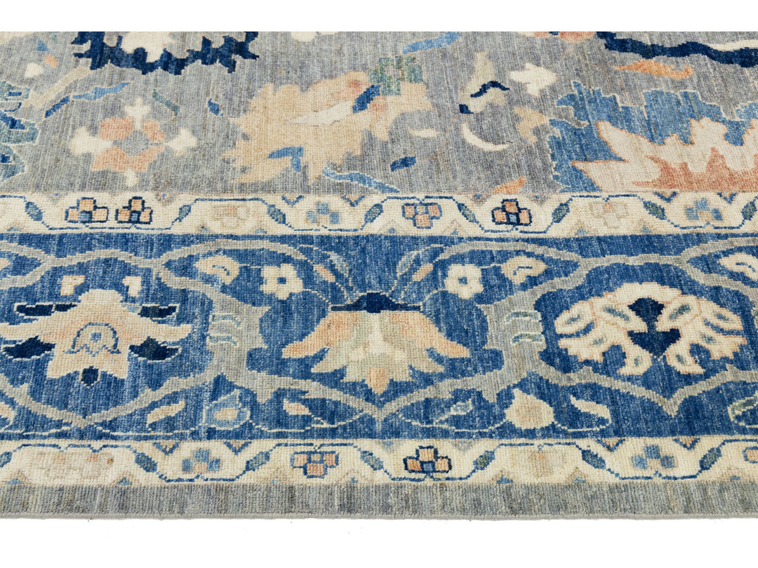 Modern Oushak Wool Rug 12 X 15