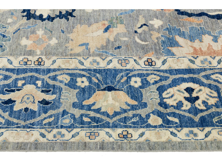 Modern Oushak Wool Rug 12 X 15