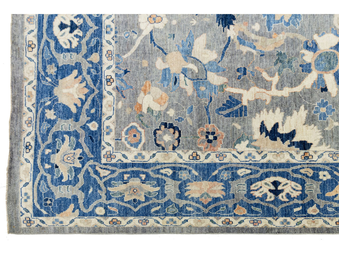 Modern Oushak Wool Rug 12 X 15