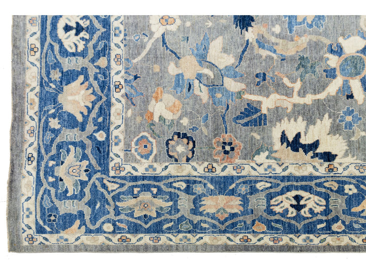 Modern Oushak Wool Rug 12 X 15