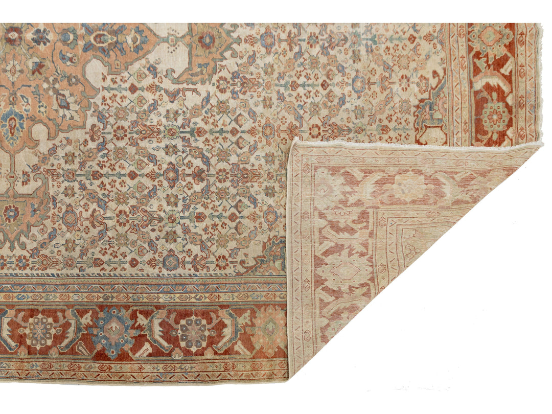 Antique Persian Mahal Wool Rug 10 X 12