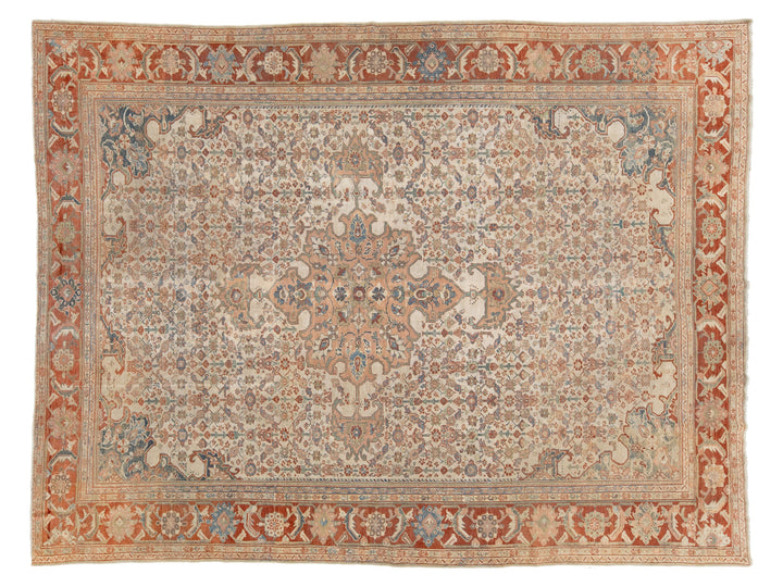 Antique Persian Mahal Wool Rug 10 X 12