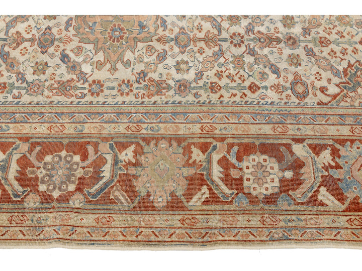 Antique Persian Mahal Wool Rug 10 X 12
