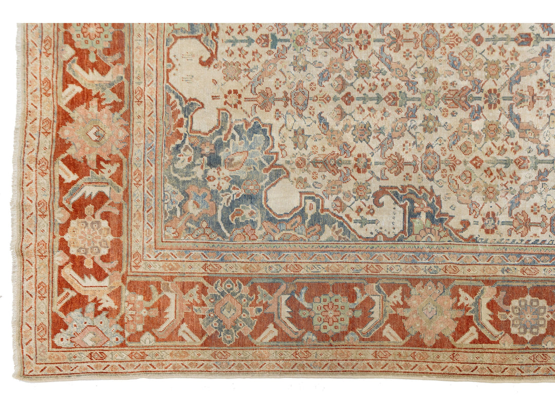 Antique Persian Mahal Wool Rug 10 X 12