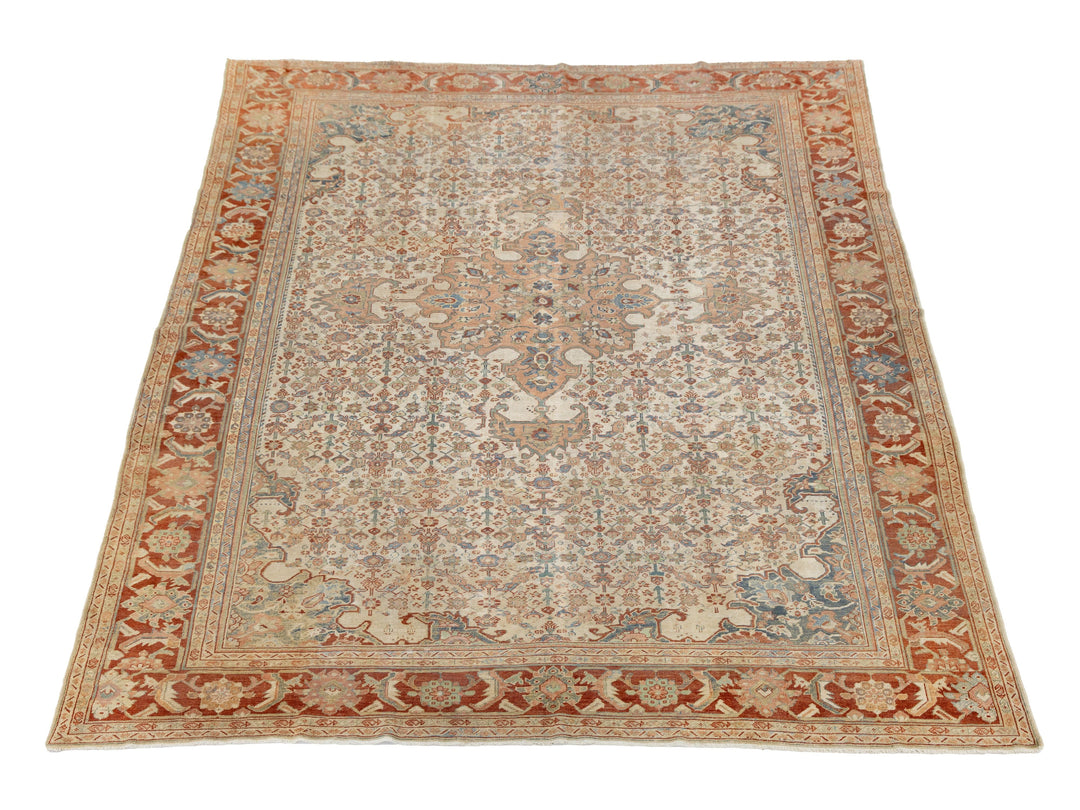Antique Persian Mahal Wool Rug 10 X 12