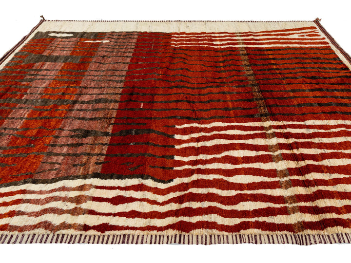 Modern Moroccan Wool Rug 9 X 12