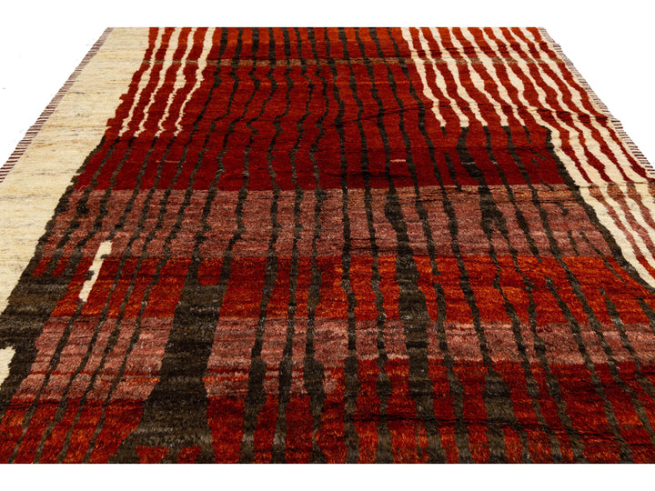 Modern Moroccan Wool Rug 9 X 12