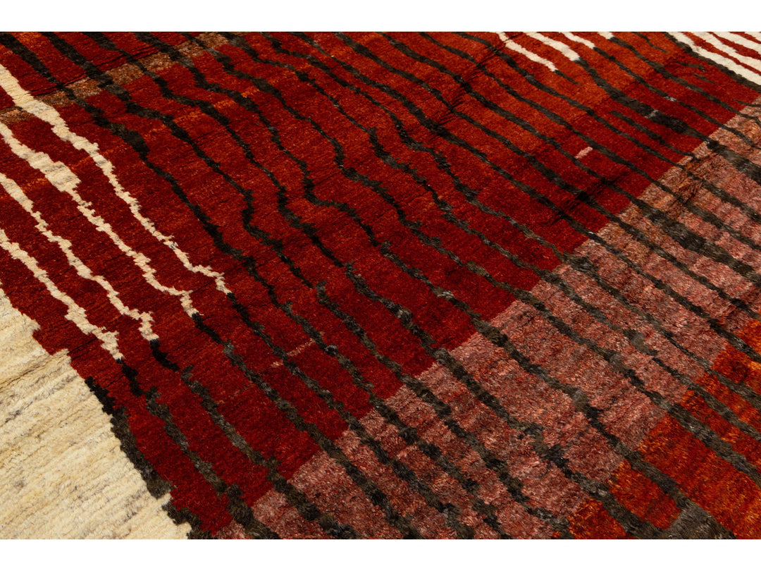 Modern Moroccan Wool Rug 9 X 12