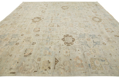 Modern Artisan Indian Wool Rug 12 X 12