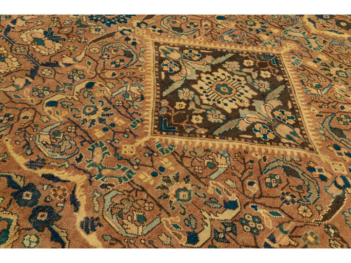 Antique Persian Mahal Wool Rug 11 X 17