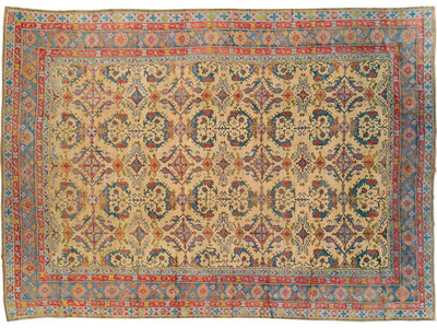 Antique Turkish Oushak Wool Rug 13 X 18