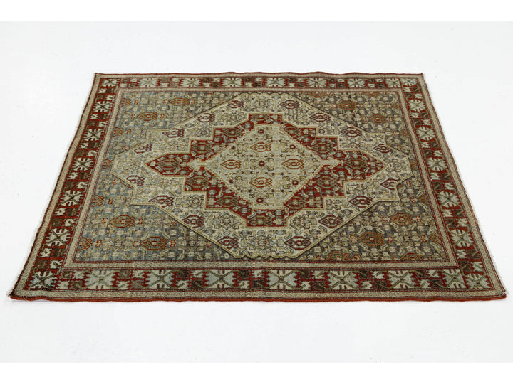 Antique Malayer Wool Rug 4 X 5