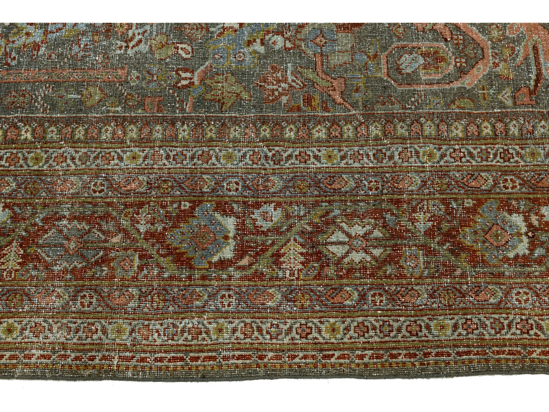 Antique Mahal Wool Rug 11 X 16