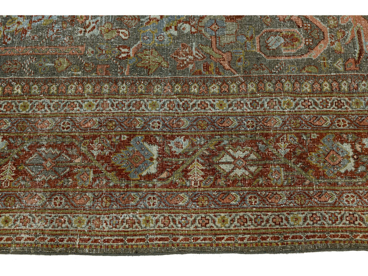 Antique Mahal Wool Rug 11 X 16