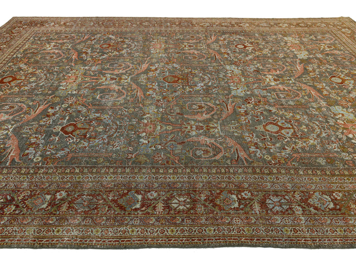 Antique Mahal Wool Rug 11 X 16