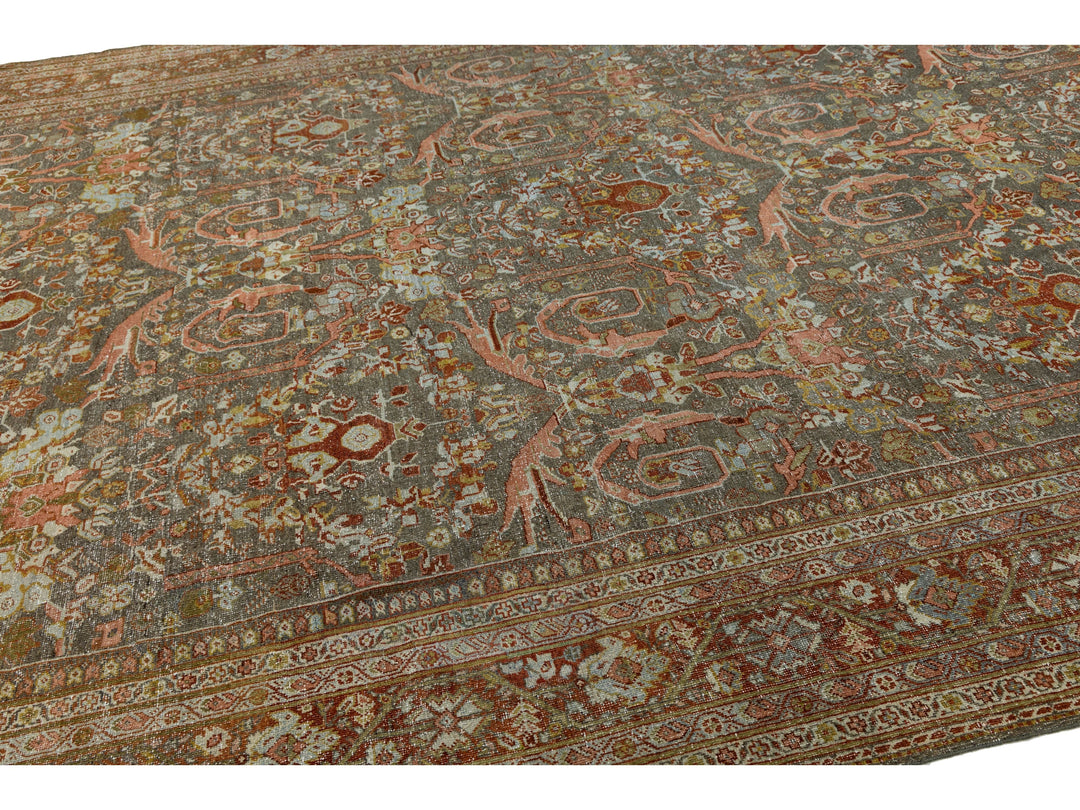 Antique Mahal Wool Rug 11 X 16