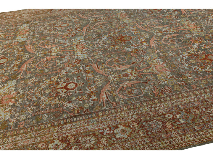 Antique Mahal Wool Rug 11 X 16