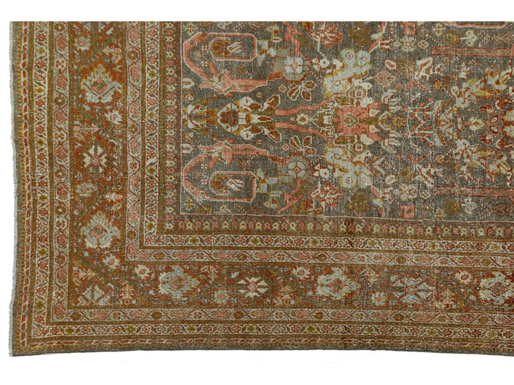 Antique Mahal Wool Rug 11 X 16