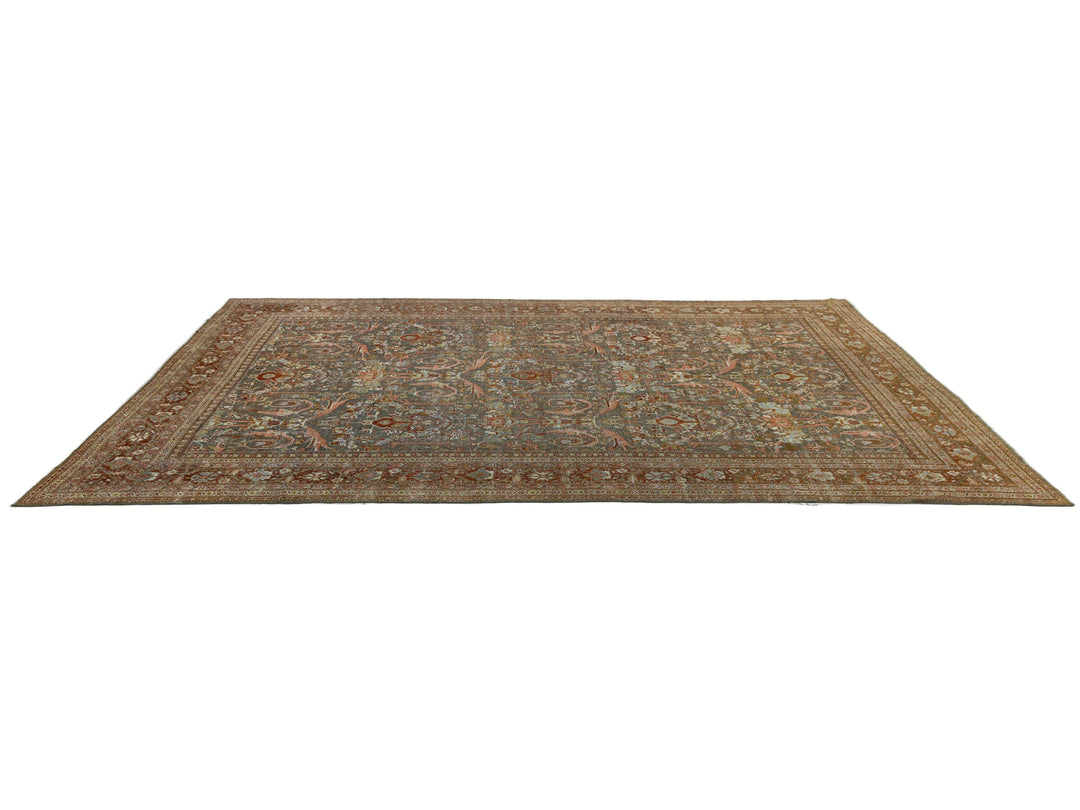 Antique Mahal Wool Rug 11 X 16