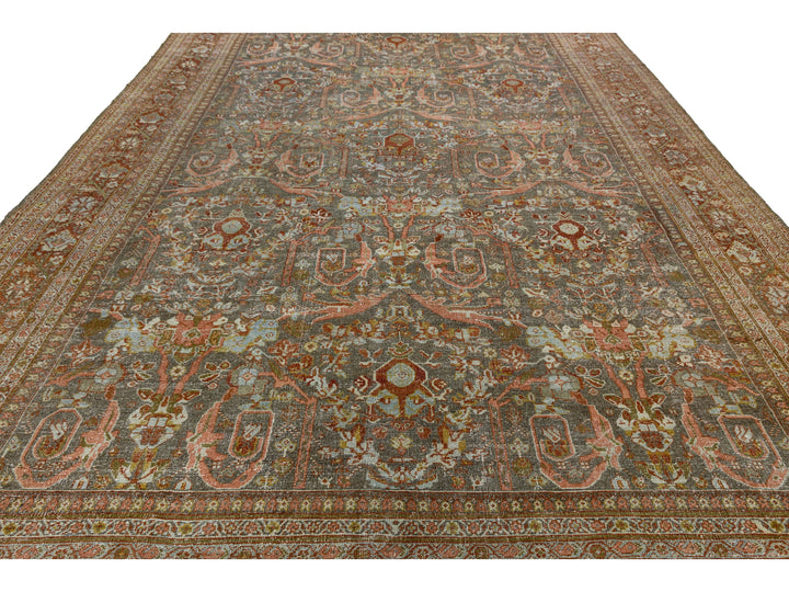 Antique Mahal Wool Rug 11 X 16