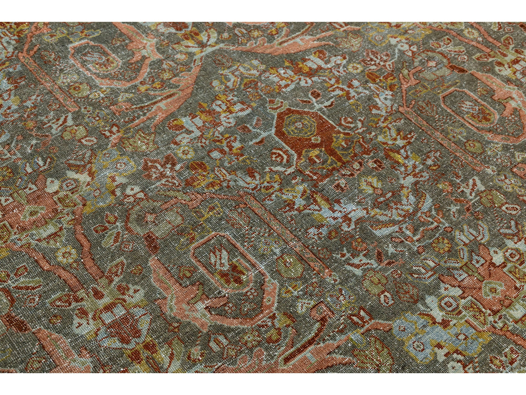 Antique Mahal Wool Rug 11 X 16