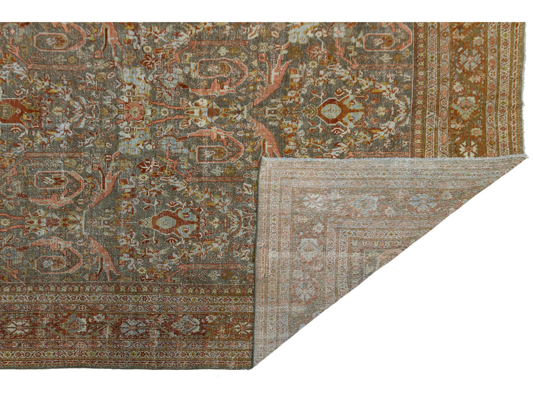 Antique Mahal Wool Rug 11 X 16