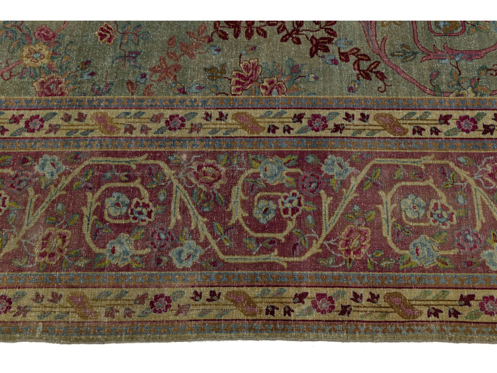 Antique Indian Agra Wool Rug 13 X 15