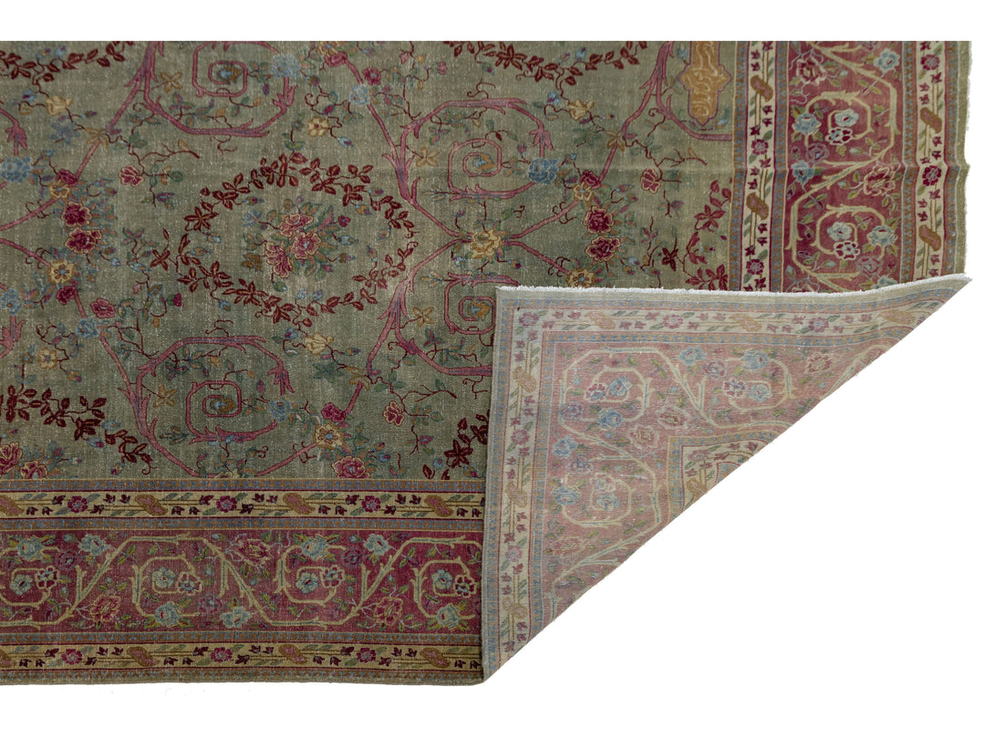 Antique Indian Agra Wool Rug 13 X 15
