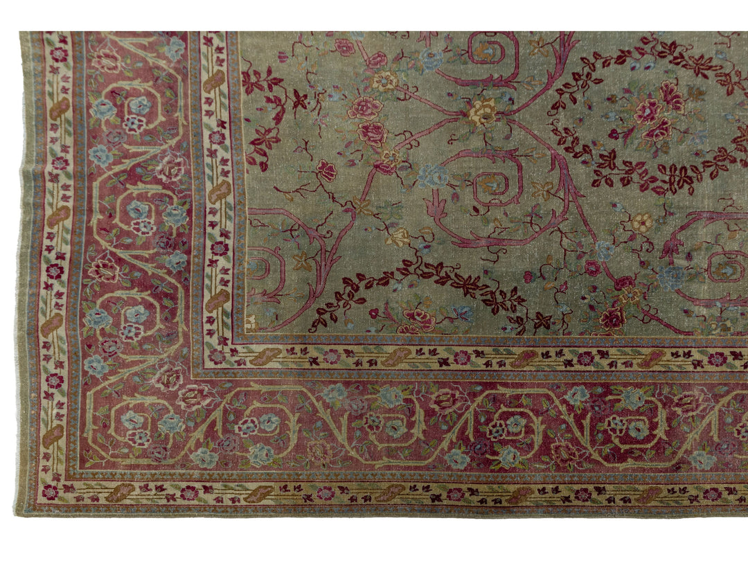 Antique Indian Agra Wool Rug 13 X 15