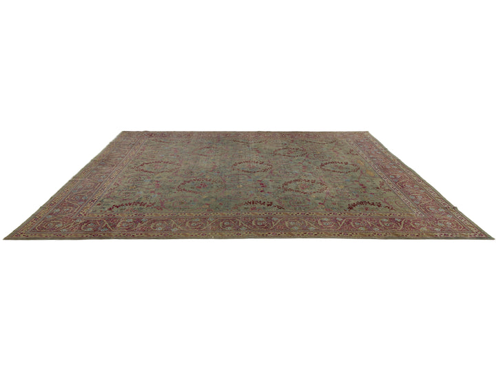 Antique Indian Agra Wool Rug 13 X 15