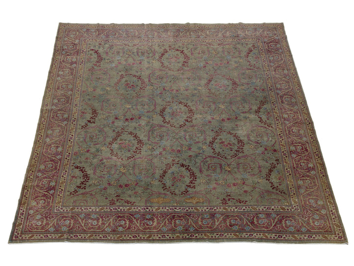Antique Indian Agra Wool Rug 13 X 15