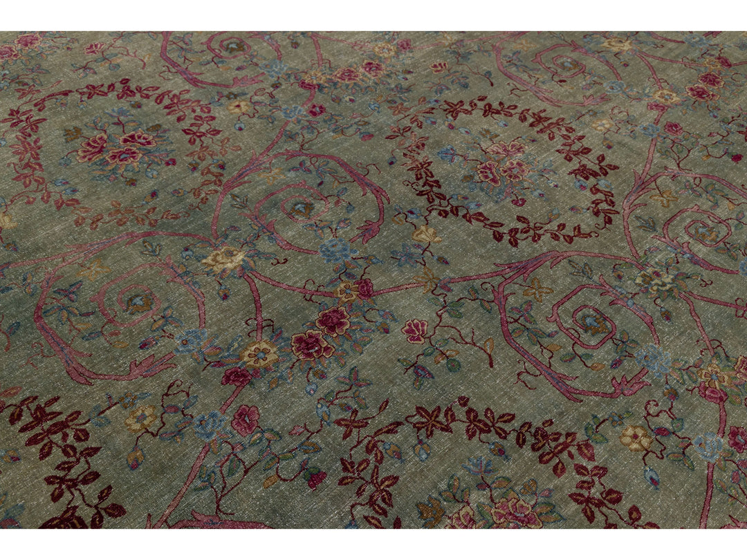 Antique Indian Agra Wool Rug 13 X 15