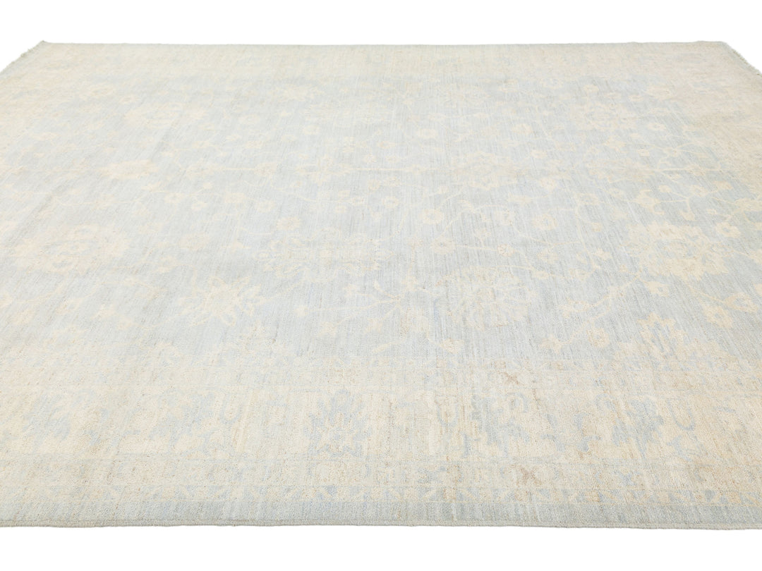 Modern Oushak Wool Rug 10 X 13