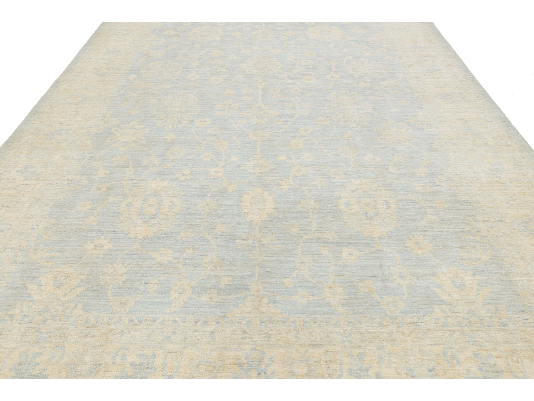 Modern Oushak Wool Rug 10 X 13
