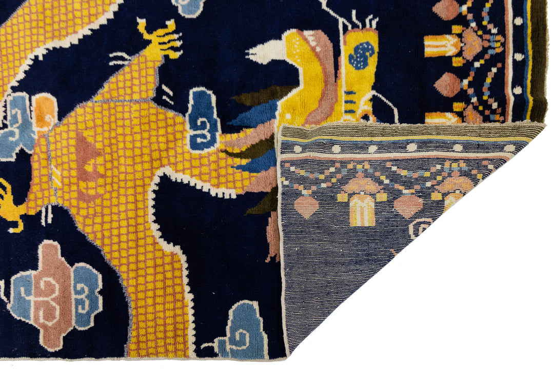 Antique Art Deco Chinese Wool Runner 5 X 17