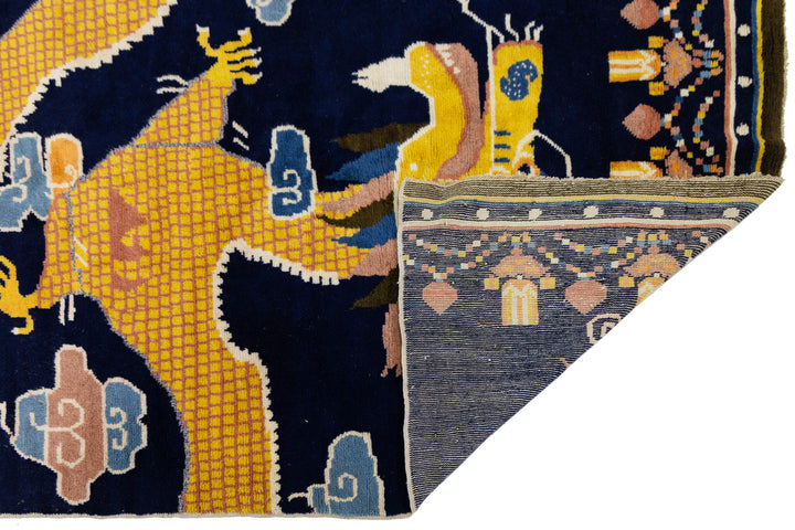 Antique Art Deco Chinese Wool Runner 5 X 17