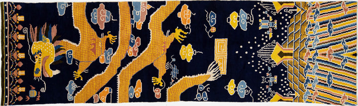 Antique Art Deco Chinese Runner 5 X 17