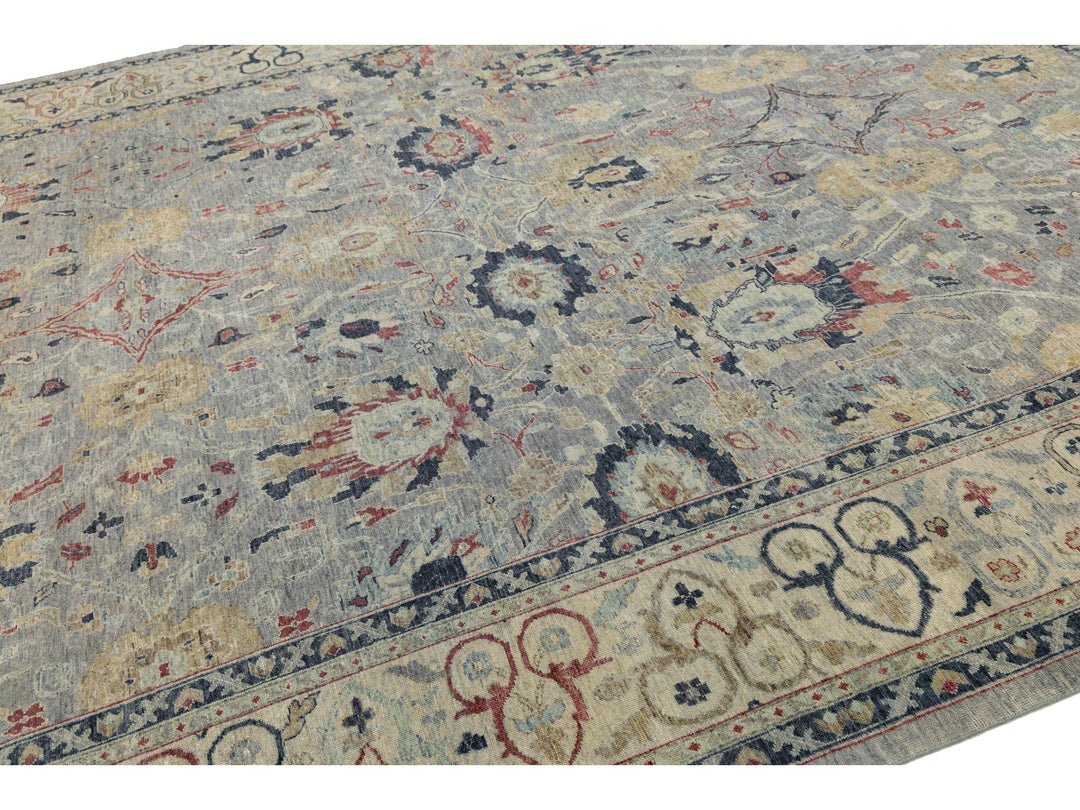 Modern Oushak Wool Rug 11 X 15