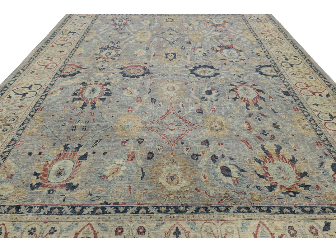 Modern Oushak Wool Rug 11 X 15