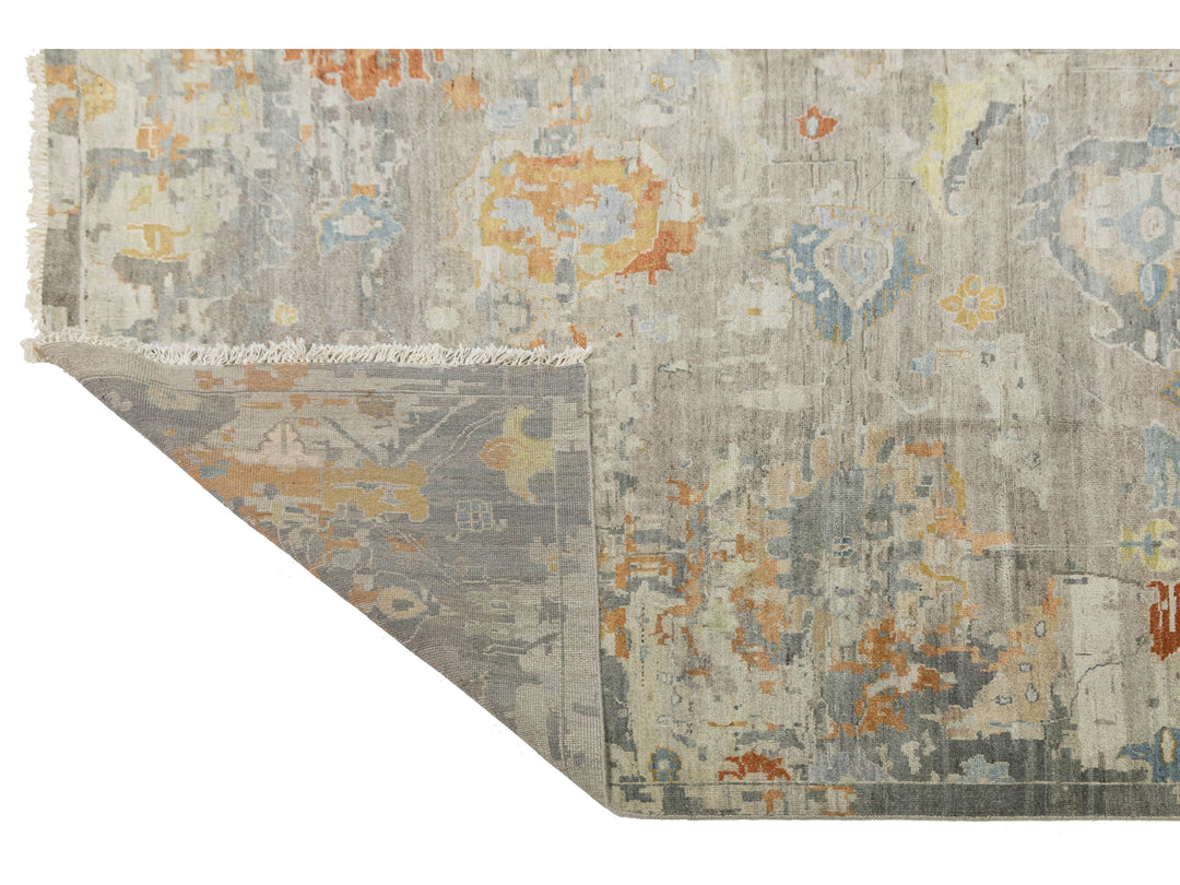 Contemporary Oushak Wool Rug 12 X 15