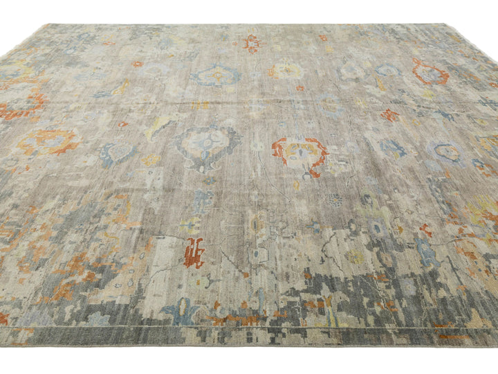 Contemporary Oushak Wool Rug 12 X 15