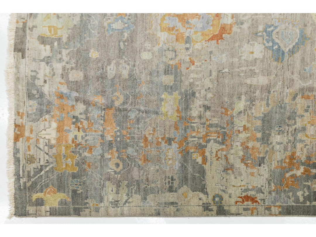 Contemporary Oushak Wool Rug 12 X 15