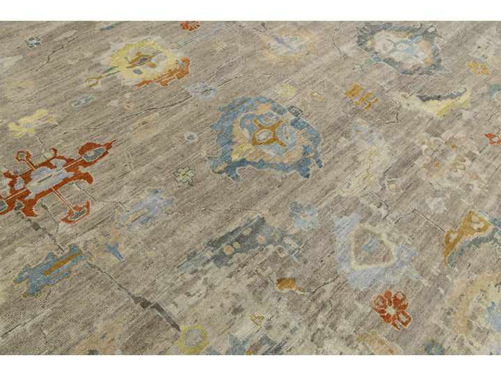 Contemporary Oushak Wool Rug 12 X 15