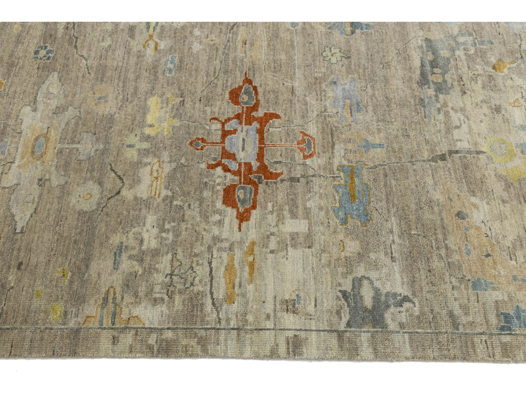 Contemporary Oushak Wool Rug 12 X 15