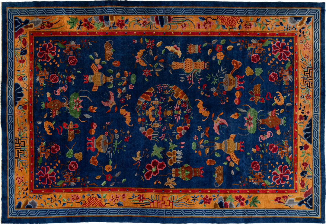 Antique Chinese Peking Wool Rug 11 X 16