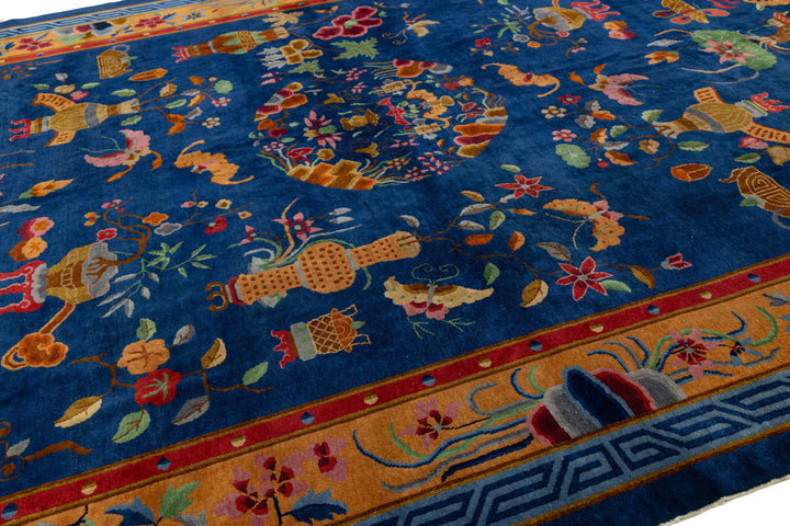 Antique Chinese Peking Wool Rug 11 X 16