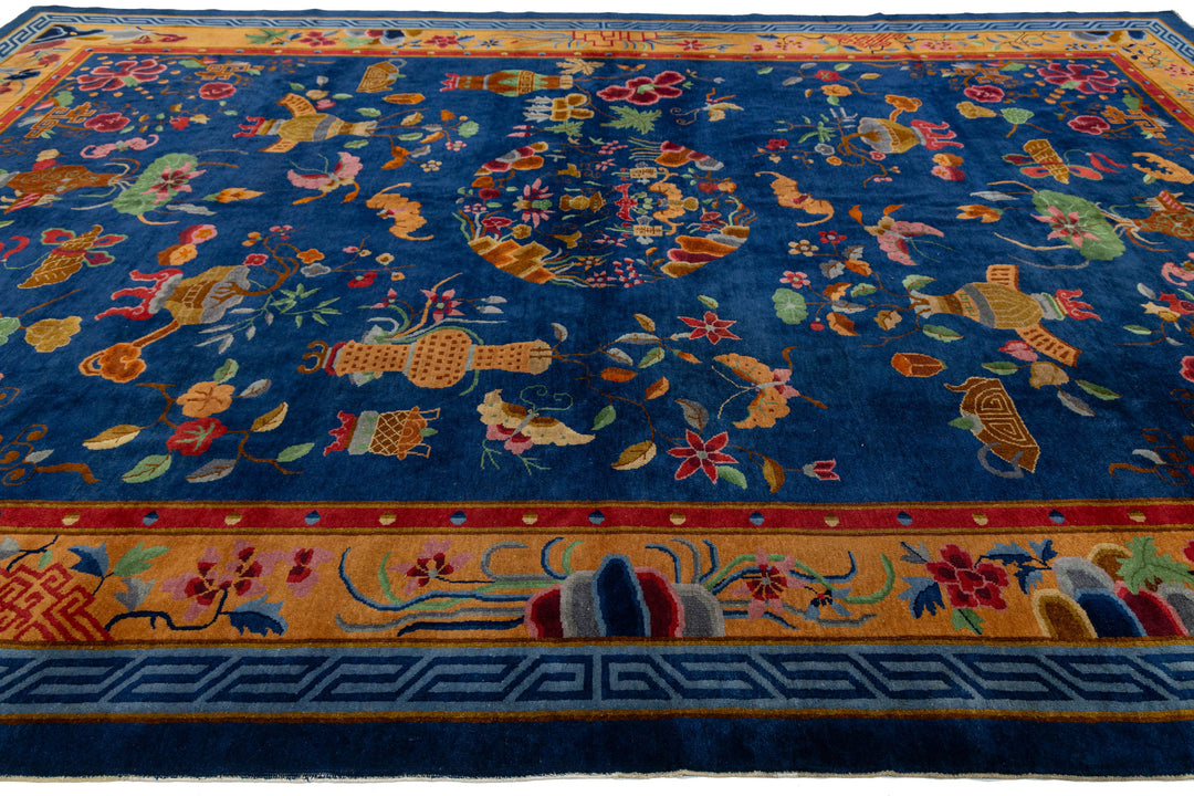 Antique Chinese Peking Wool Rug 11 X 16