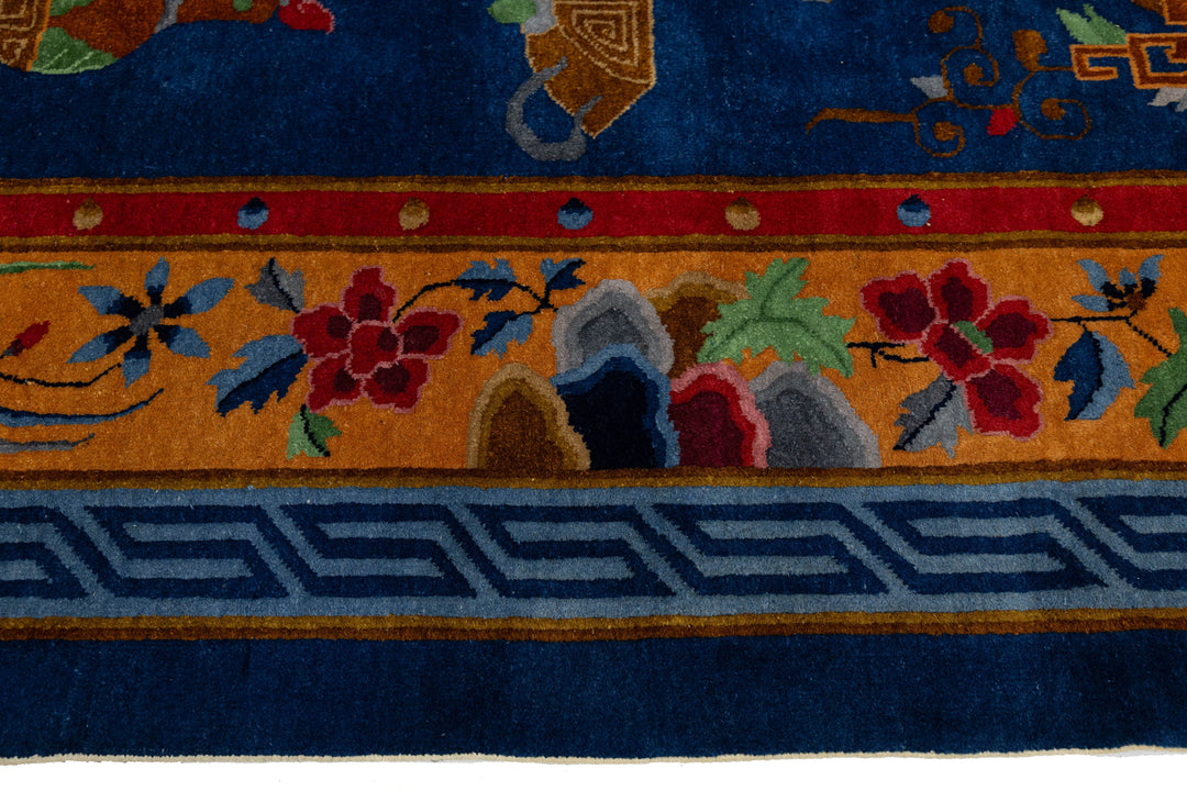 Antique Chinese Peking Wool Rug 11 X 16