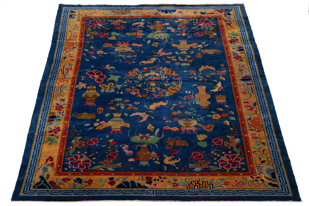 Antique Chinese Peking Wool Rug 11 X 16